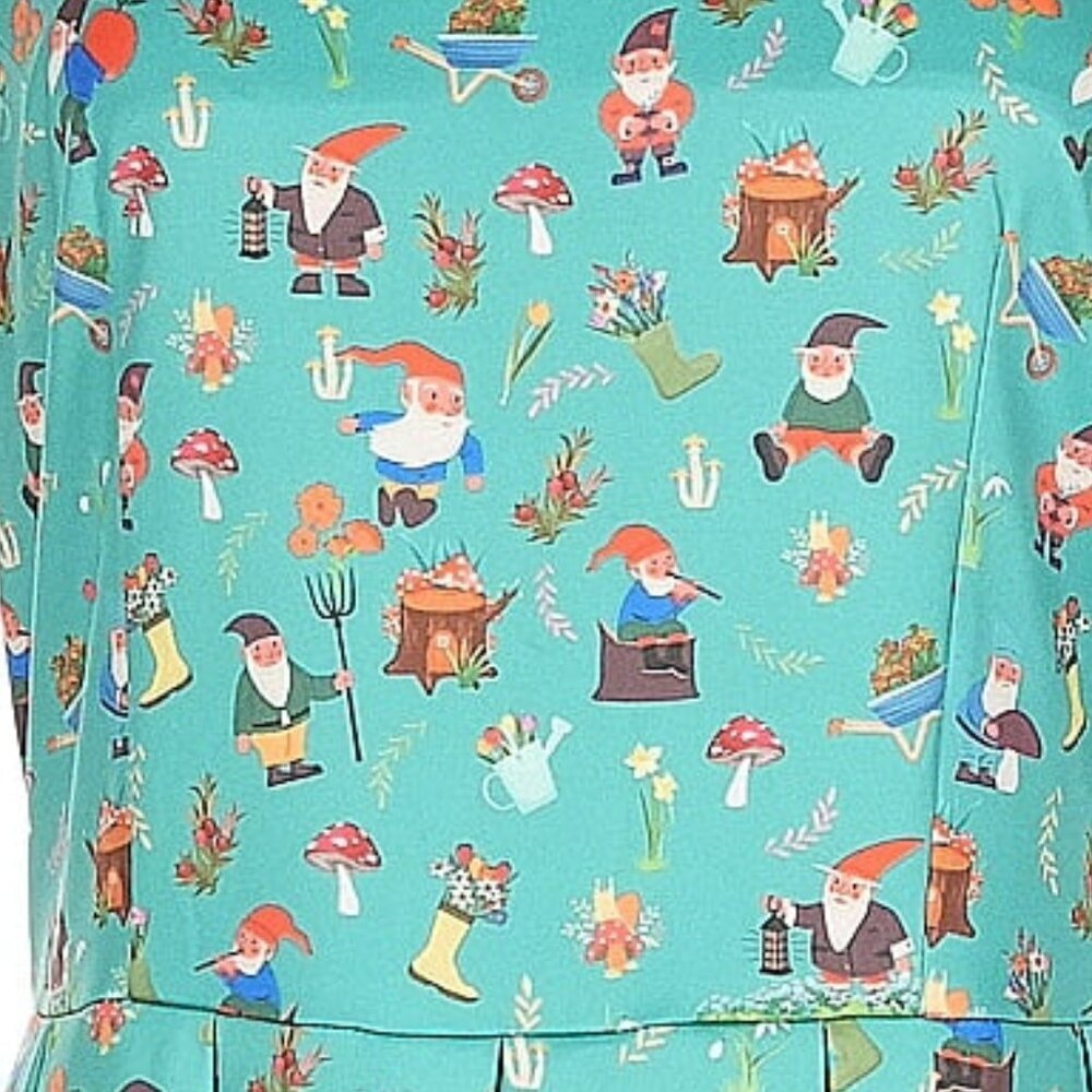 Dolly and Dotty Amanda Green Garden Gnome Circle Dress - Picture 3 of 7